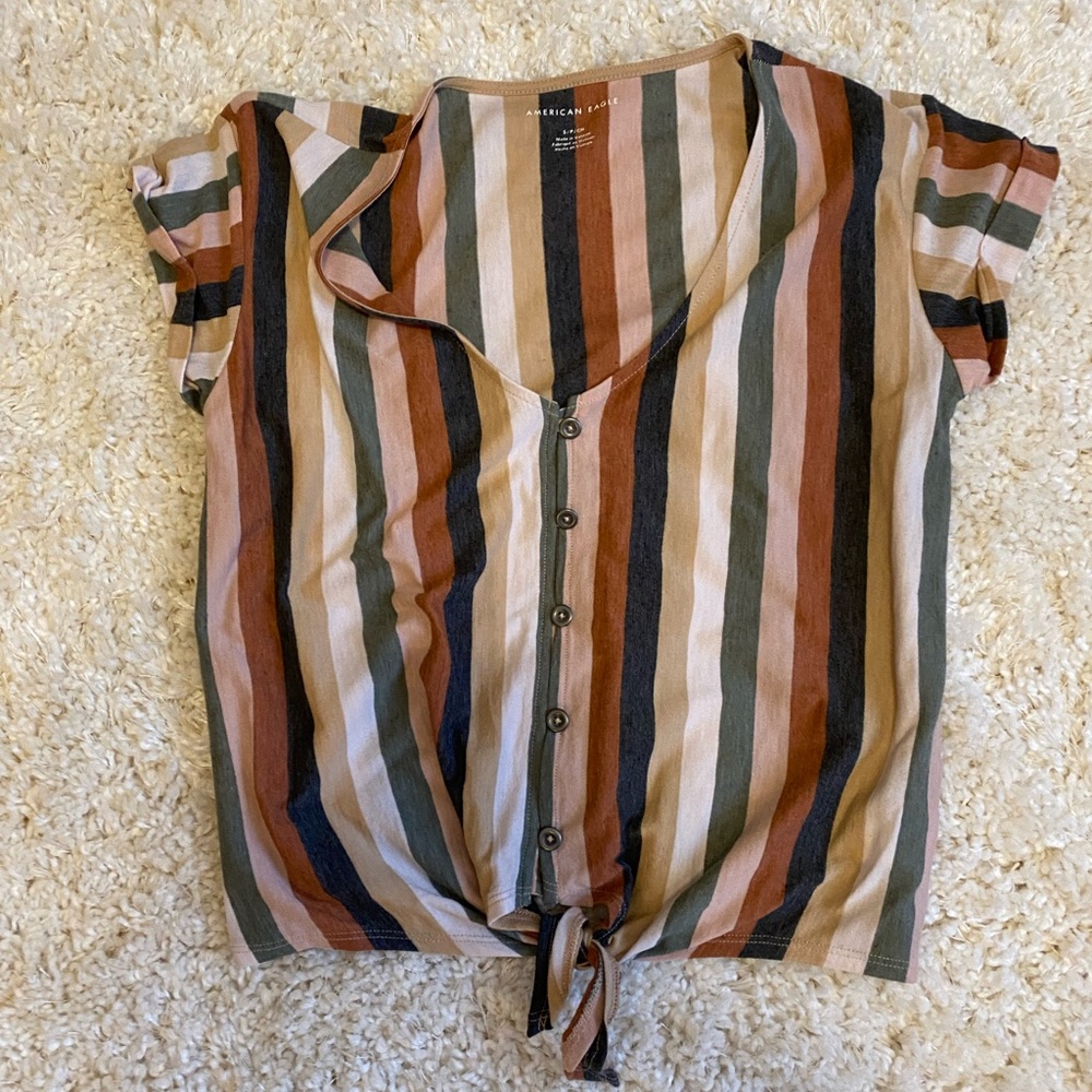 American Eagle Cropped Stripe Top
